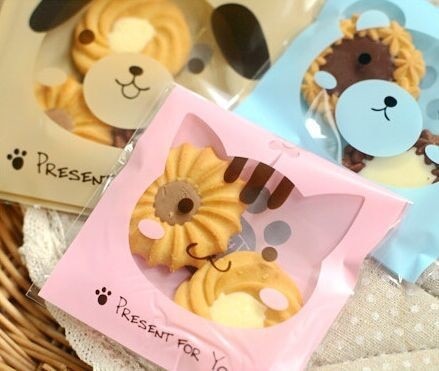 100PCS  Ƽ ũ  Ű BOPP öƽ Ű  Ϳ    ĵ /100Pcs Birthday Party  Cake Gift Packages BOPP Plastic Package Bag Cute animal pastry